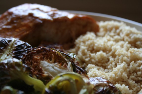 Roasted Brussels Sprouts and Couscous