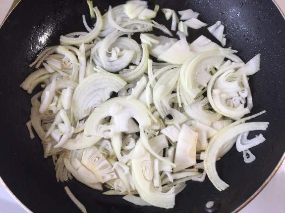 Sliced and sauteed onions